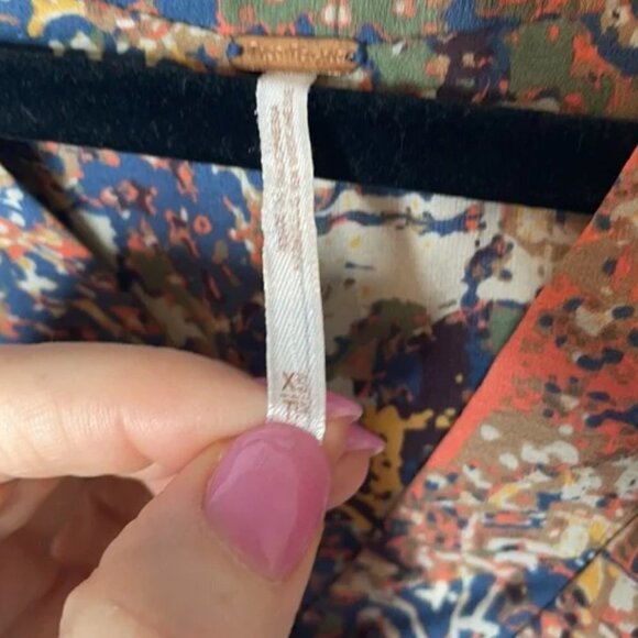 Free People Orange Darcy Super V Printed Blouse - Picture 7 of 11